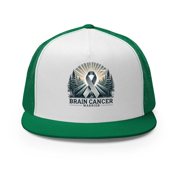 Brain Cancer Forest Trucker Cap - JohnVsGBMKelly/ White/ Kelly