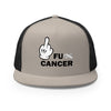 Brain Cancer Fu Finger Trucker Cap - JohnVsGBMSilver/ Black