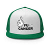 Brain Cancer Fu Finger Trucker Cap - JohnVsGBMKelly/ White/ Kelly