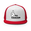 Brain Cancer Fu Finger Trucker Cap - JohnVsGBMRed/ White/ Red