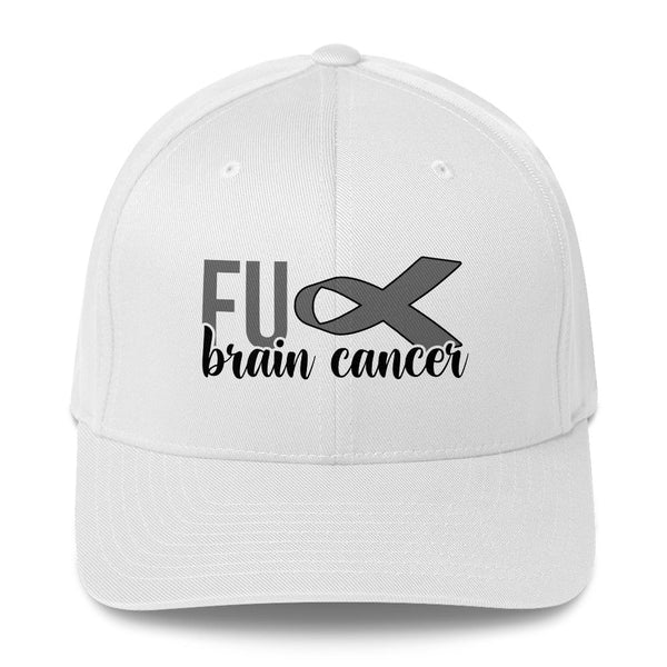 Brain Cancer FU Fitted Cap - JohnVsGBMWhiteS/M