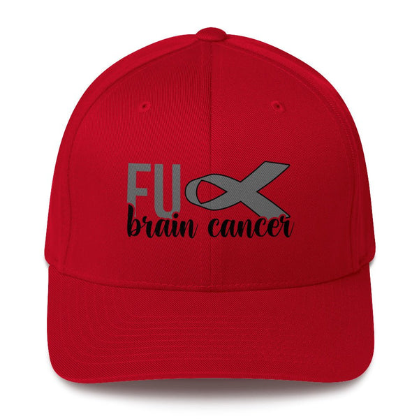 Brain Cancer FU Fitted Cap - JohnVsGBMRedS/M