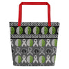 Brain Cancer Green Moss Large Tote Bag - JohnVsGBMRed