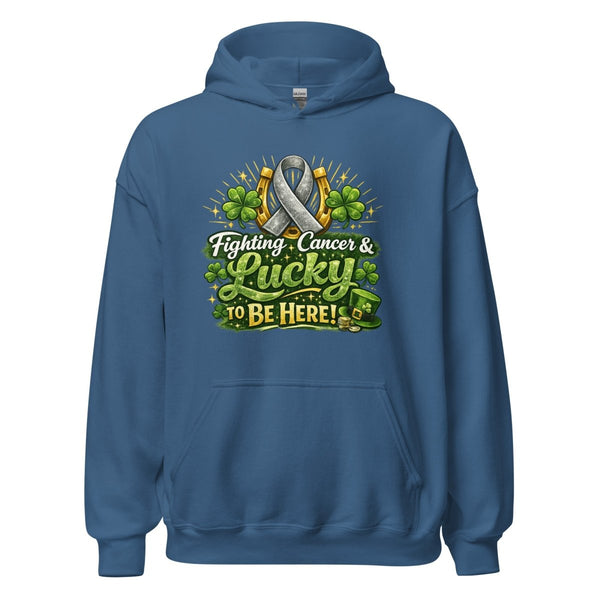 Brain Cancer Green/Grey Irish Hoodie - JohnVsGBMIndigo BlueS