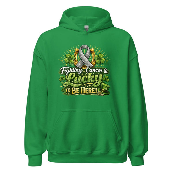 Brain Cancer Green/Grey Irish Hoodie - JohnVsGBMIrish GreenS
