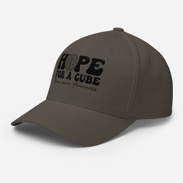 Brain Cancer Hope Fitted Cap - JohnVsGBMDark GreyS/M