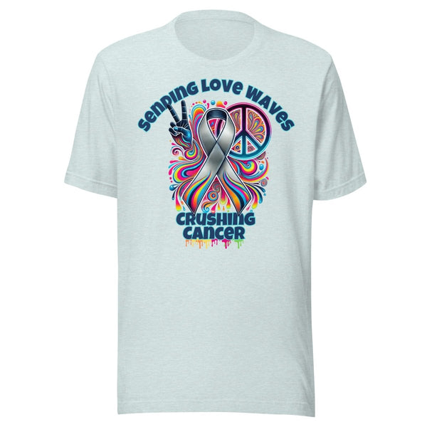 Brain Cancer Love Waves Tee - JohnVsGBMHeather Prism Ice BlueXS