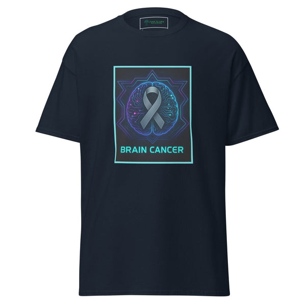 Brain Cancer Neon Brain Tee - JohnVsGBMNavyS