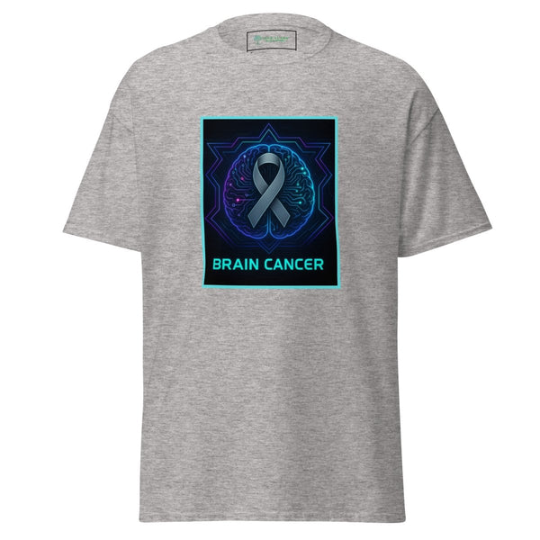 Brain Cancer Neon Brain Tee - JohnVsGBMSport GreyS