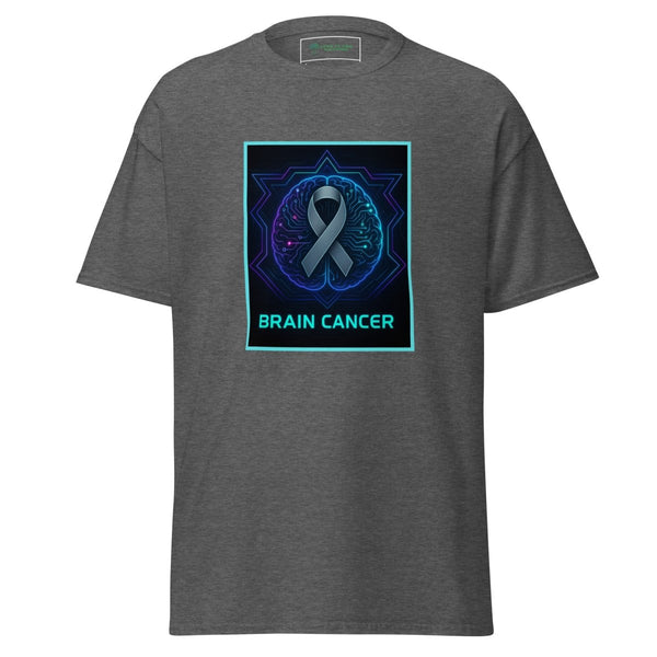 Brain Cancer Neon Brain Tee - JohnVsGBMDark HeatherS