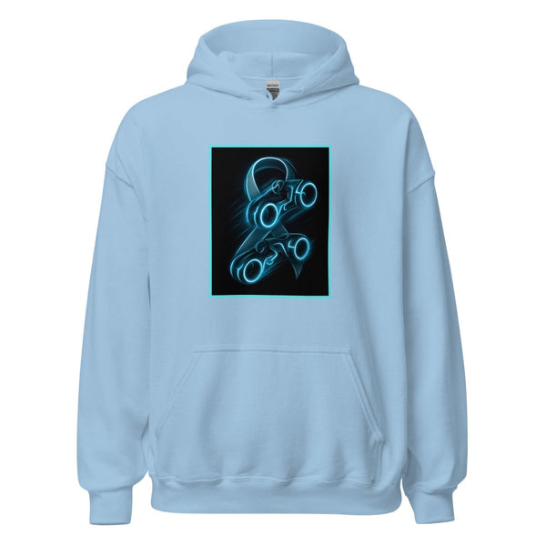 Brain Cancer Neon Double Hoodie - JohnVsGBMLight BlueS