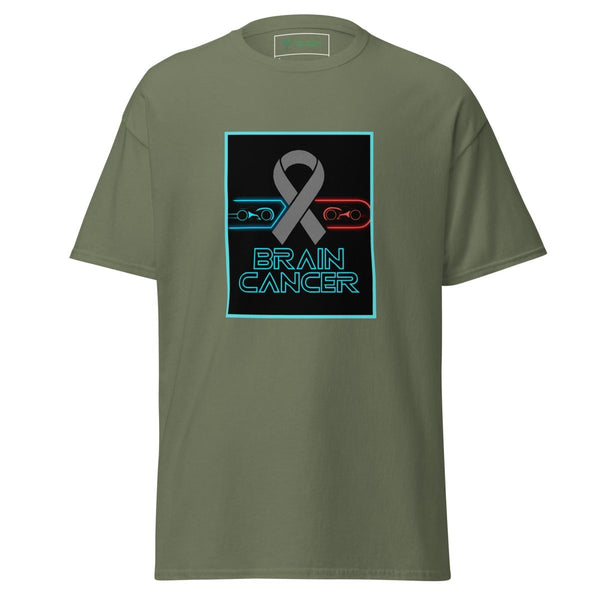 Brain Cancer Neon Duel Tee - JohnVsGBMMilitary GreenS