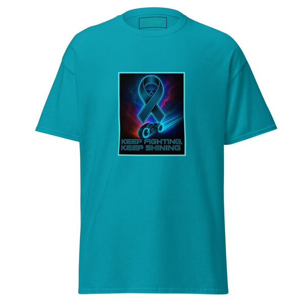 Brain Cancer Neon Fighting Tee - JohnVsGBMTropical BlueS