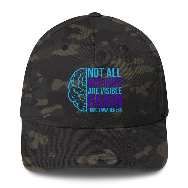 Brain Cancer Neon Fitted Cap - JohnVsGBMMulticam BlackS/M