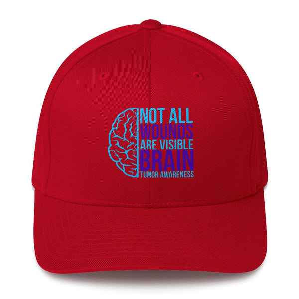 Brain Cancer Neon Fitted Cap - JohnVsGBMRedS/M