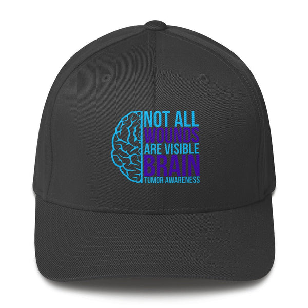 Brain Cancer Neon Fitted Cap - JohnVsGBMDark GreyS/M