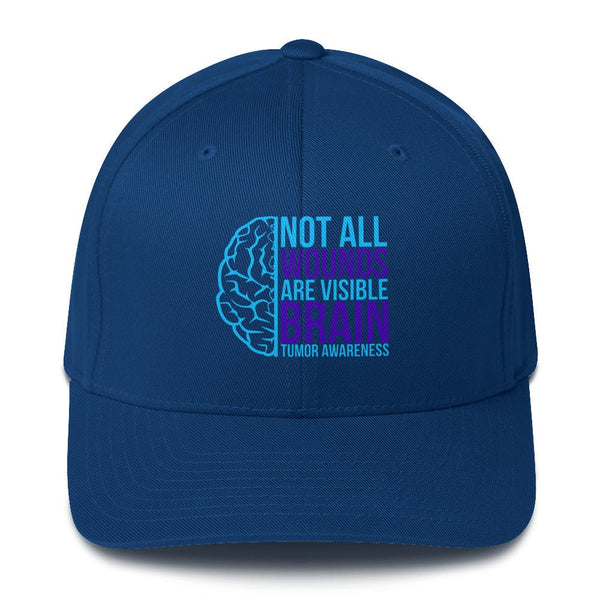 Brain Cancer Neon Fitted Cap - JohnVsGBMRoyal BlueS/M