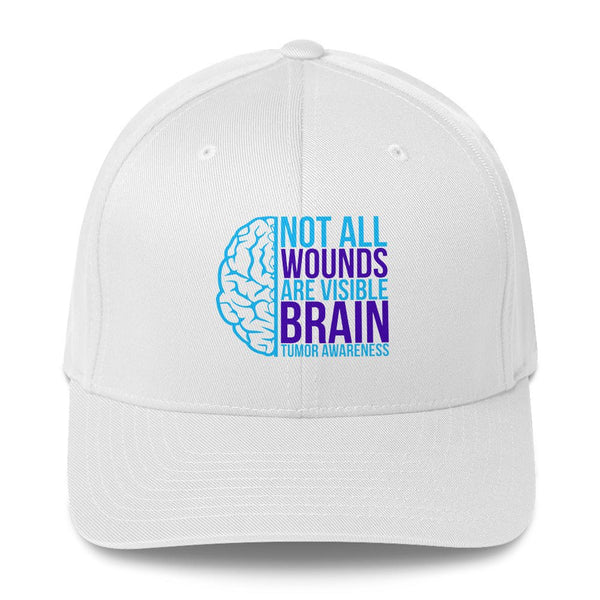 Brain Cancer Neon Fitted Cap - JohnVsGBMWhiteS/M