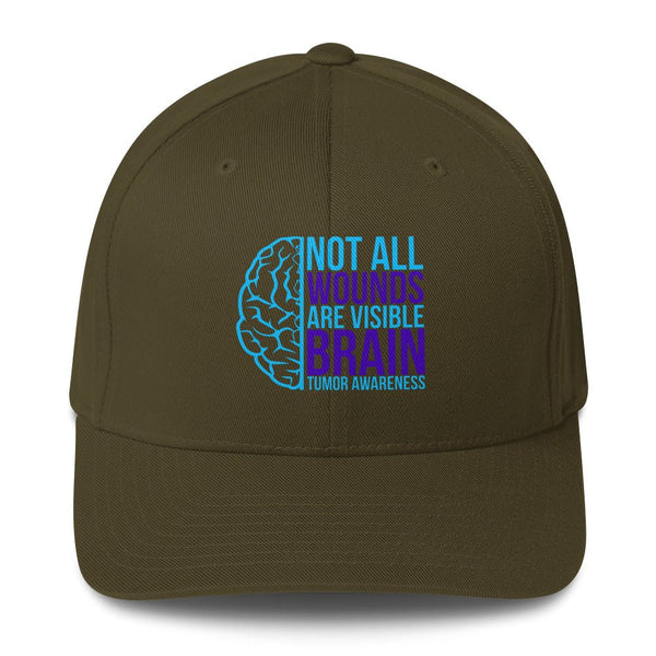Brain Cancer Neon Fitted Cap - JohnVsGBMOliveS/M