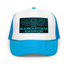 Brain Cancer Neon GBM Warrior Trucker Hat - JohnVsGBMBlue / White / Blue