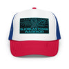 Brain Cancer Neon GBM Warrior Trucker Hat - JohnVsGBMWhite / Royal / Red