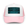 Brain Cancer Neon GBM Warrior Trucker Hat - JohnVsGBMLight Pink / White / Light Pink