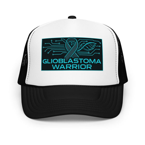 Brain Cancer Neon GBM Warrior Trucker Hat - JohnVsGBMBlack / White / Black