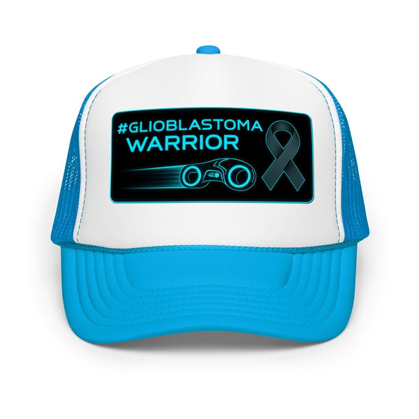 Brain Cancer Neon Glioblastoma Trucker Hat - JohnVsGBMBlue / White / Blue