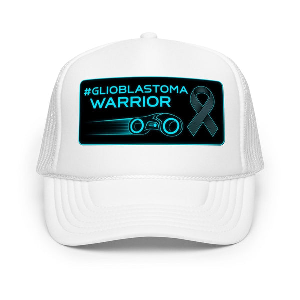 Brain Cancer Neon Glioblastoma Trucker Hat - JohnVsGBMWhite