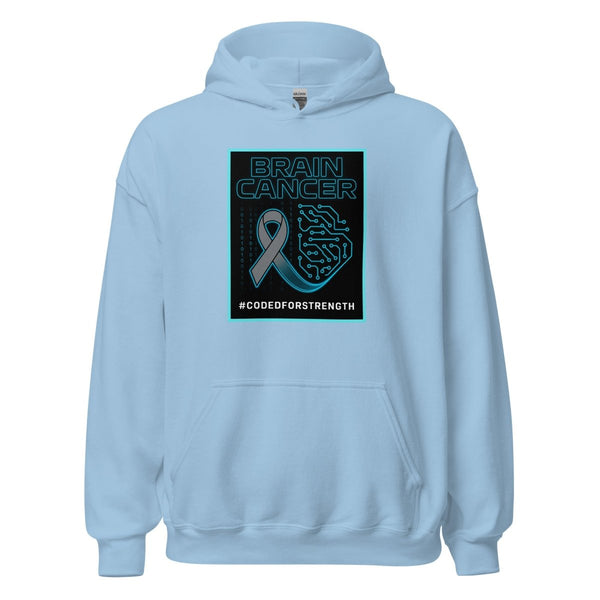 Brain Cancer Neon Hashtag Hoodie - JohnVsGBMLight BlueS