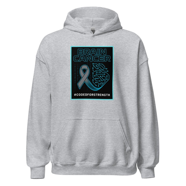 Brain Cancer Neon Hashtag Hoodie - JohnVsGBMSport GreyS