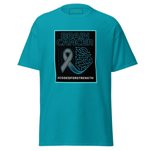 Brain Cancer Neon Hashtag Tee - JohnVsGBMTropical BlueS