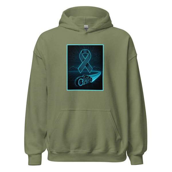 Brain Cancer Neon Landscape Hoodie - JohnVsGBMMilitary GreenS
