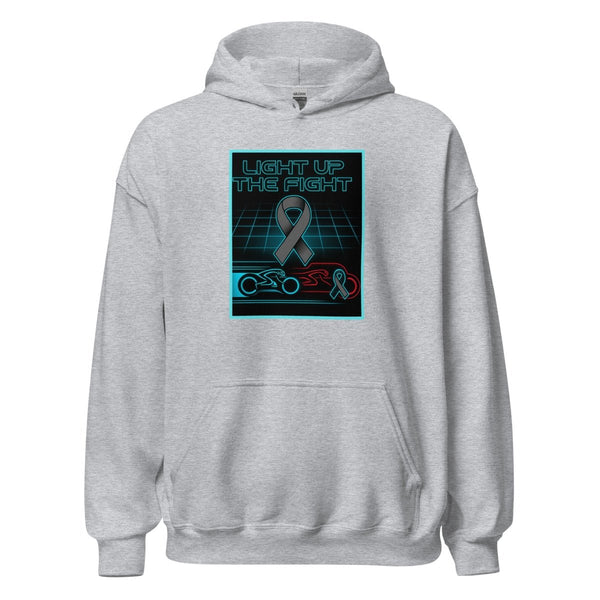 Brain Cancer Neon Light Up Hoodie - JohnVsGBMSport GreyS