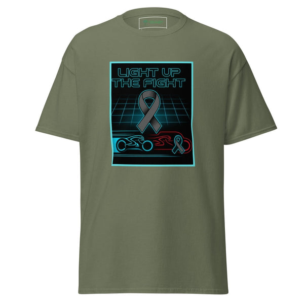 Brain Cancer Neon Light Up Tee - JohnVsGBMMilitary GreenS