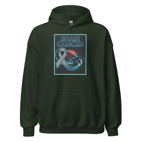 Brain Cancer Neon Moon Hoodie - JohnVsGBMForest GreenS