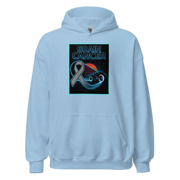Brain Cancer Neon Moon Hoodie - JohnVsGBMLight BlueS