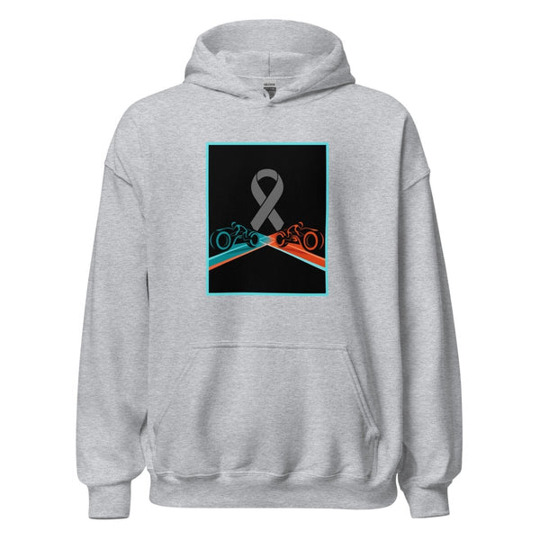 Brain Cancer Neon Races Hoodie - JohnVsGBMSport GreyS