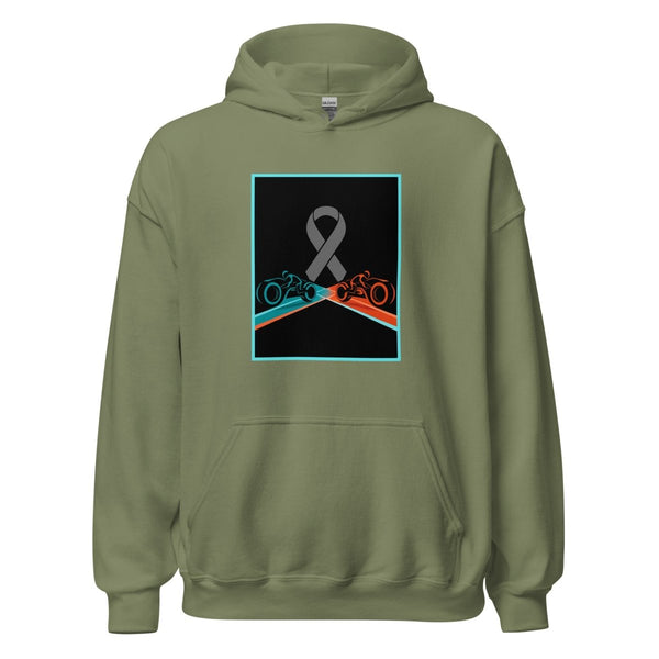 Brain Cancer Neon Races Hoodie - JohnVsGBMMilitary GreenS