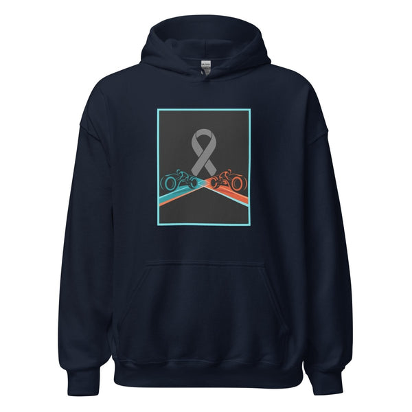 Brain Cancer Neon Races Hoodie - JohnVsGBMNavyS