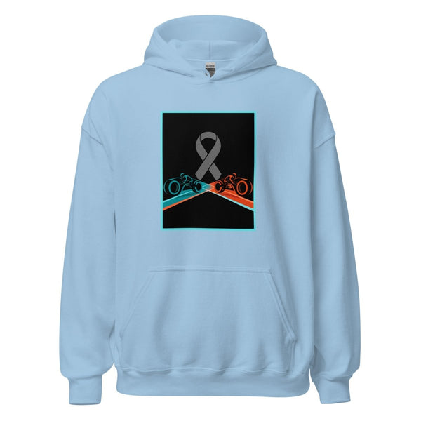 Brain Cancer Neon Races Hoodie - JohnVsGBMLight BlueS