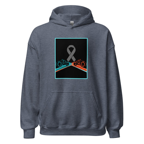 Brain Cancer Neon Races Hoodie - JohnVsGBMHeather Sport Dark NavyS