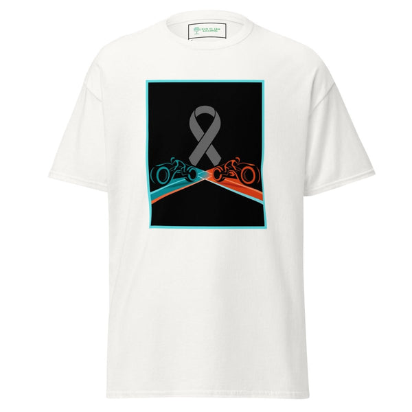 Brain Cancer Neon Racing Tee - JohnVsGBMWhiteS