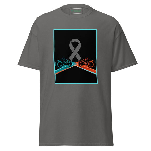 Brain Cancer Neon Racing Tee - JohnVsGBMCharcoalS