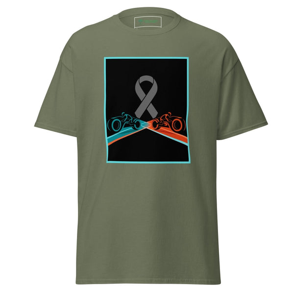 Brain Cancer Neon Racing Tee - JohnVsGBMMilitary GreenS