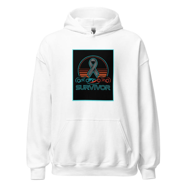 Brain Cancer Neon Retro Hoodie - JohnVsGBMWhiteS