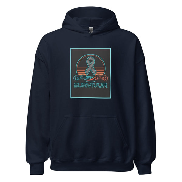 Brain Cancer Neon Retro Hoodie - JohnVsGBMNavyS