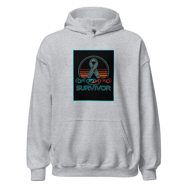 Brain Cancer Neon Retro Hoodie - JohnVsGBMSport GreyS