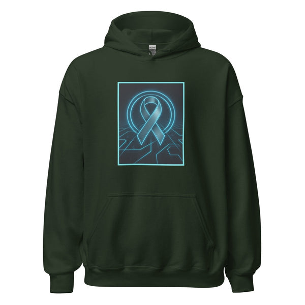 Brain Cancer Neon Ribbon Hoodie - JohnVsGBMForest GreenS