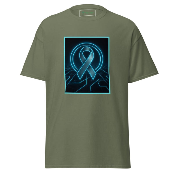 Brain Cancer Neon Ribbon Tee - JohnVsGBMMilitary GreenS
